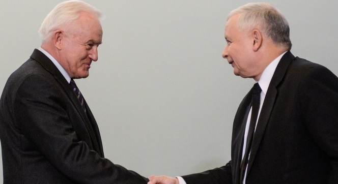 Leszek Miller (links) und Jarosław Kaczyński am 19. November 2014