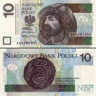 Złoty banknot 10 zł fot.