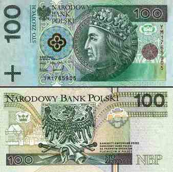 Złoty banknot 100 zł fot.